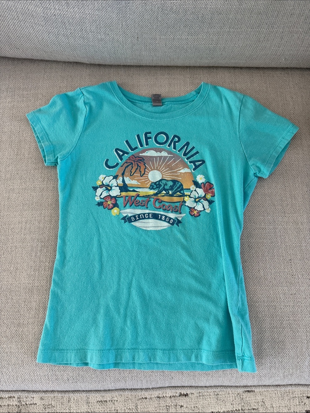 Kids Teal "California West Coast" Graphic Tee